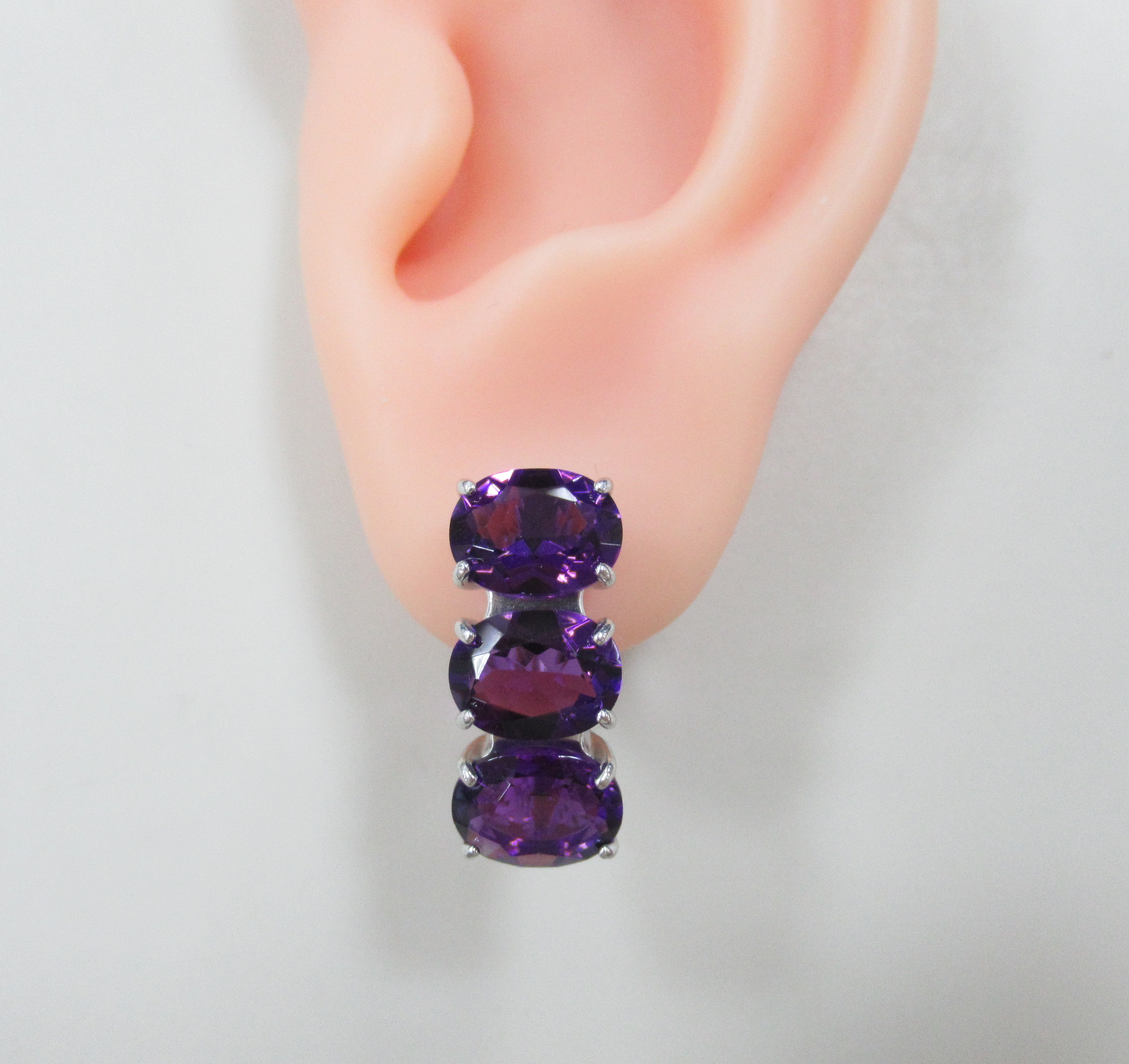 Серебряные серьги с аметистами